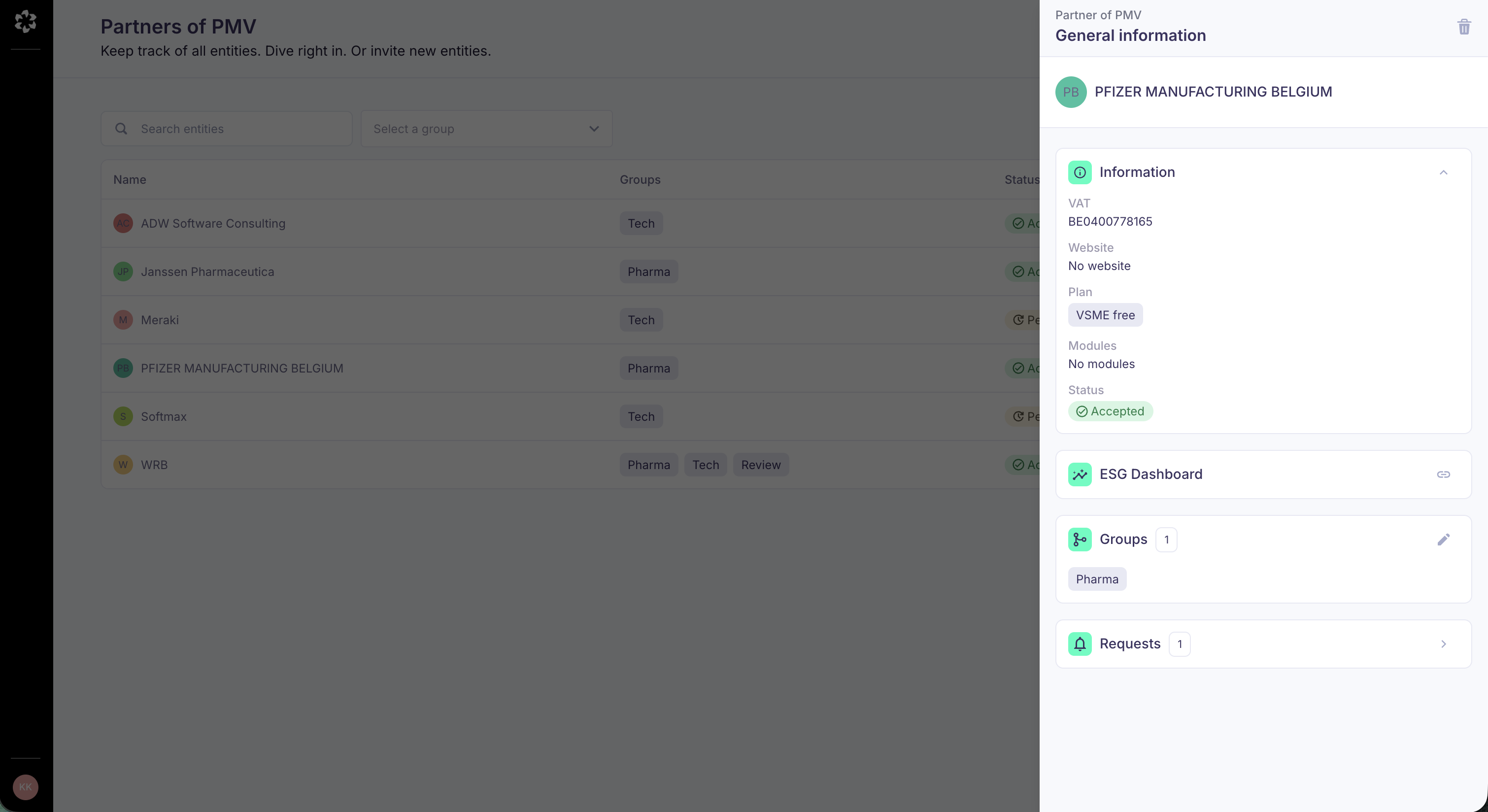 Accessing the ESG dashboard