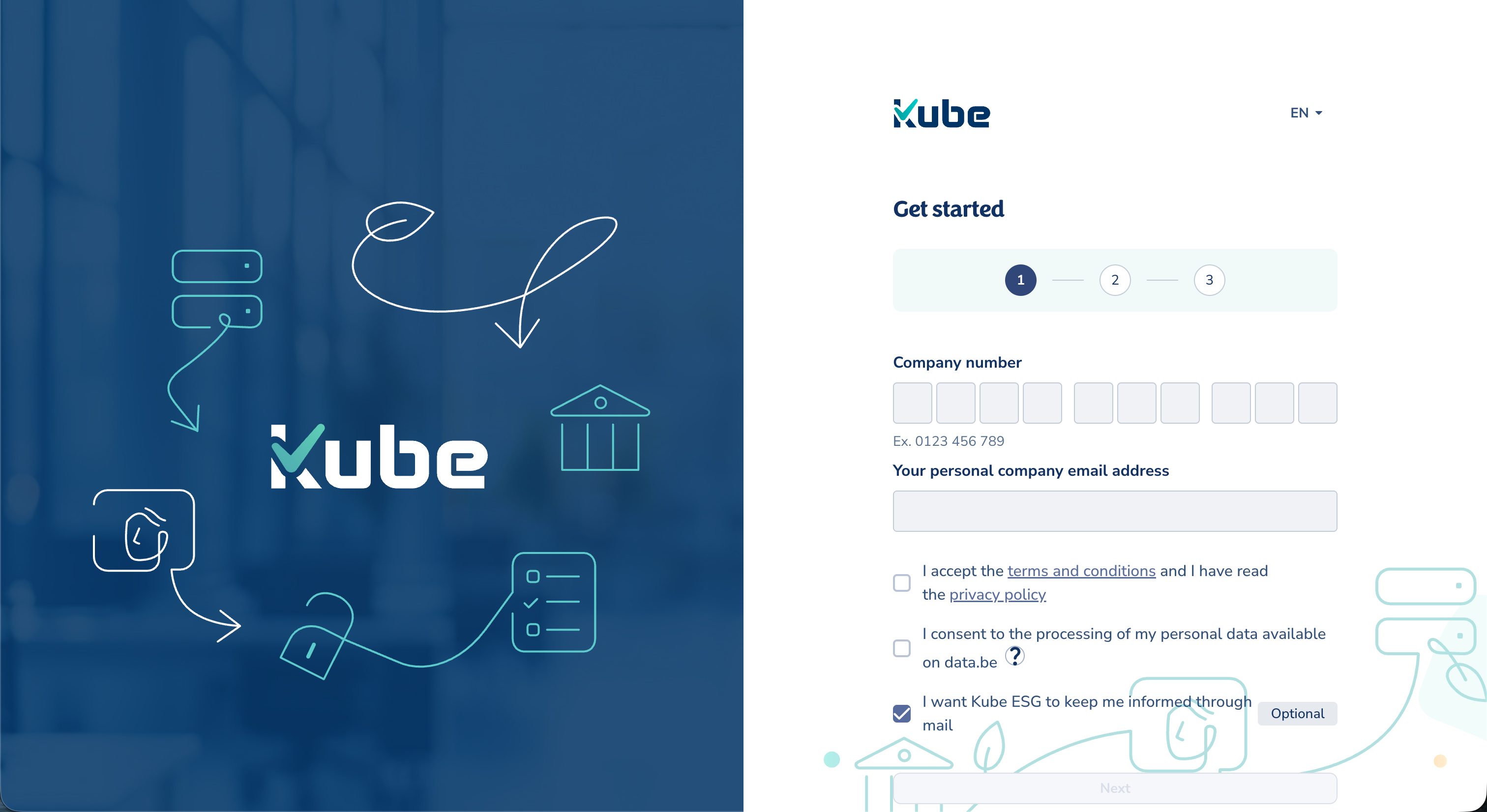 Sign up on Kube ESG