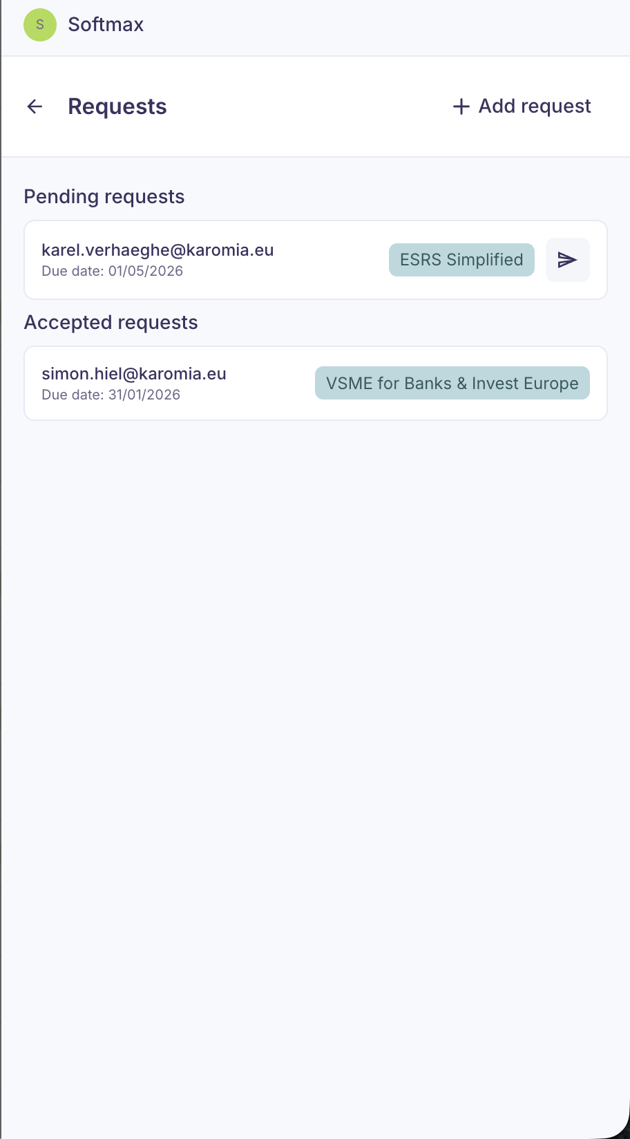 Resending the invite for a pending request