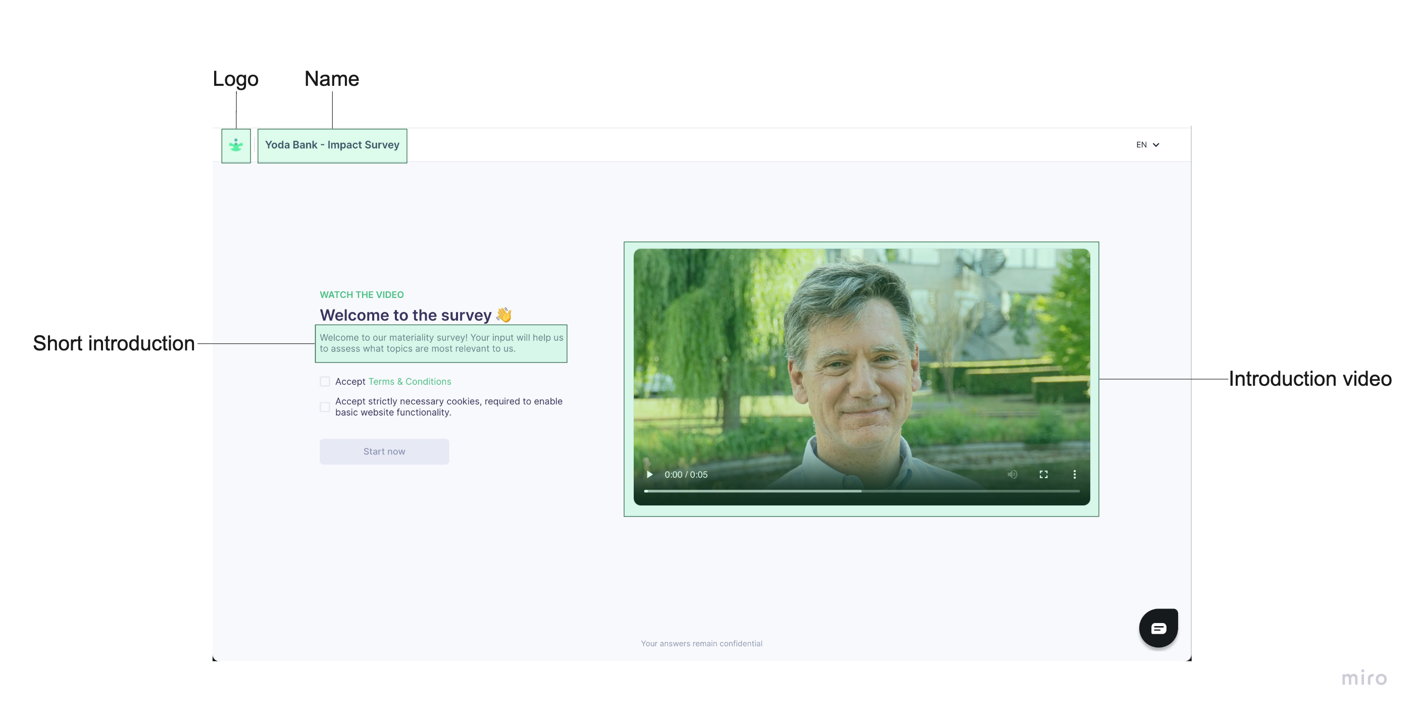 How these survey design fields are shown to your survey respondent